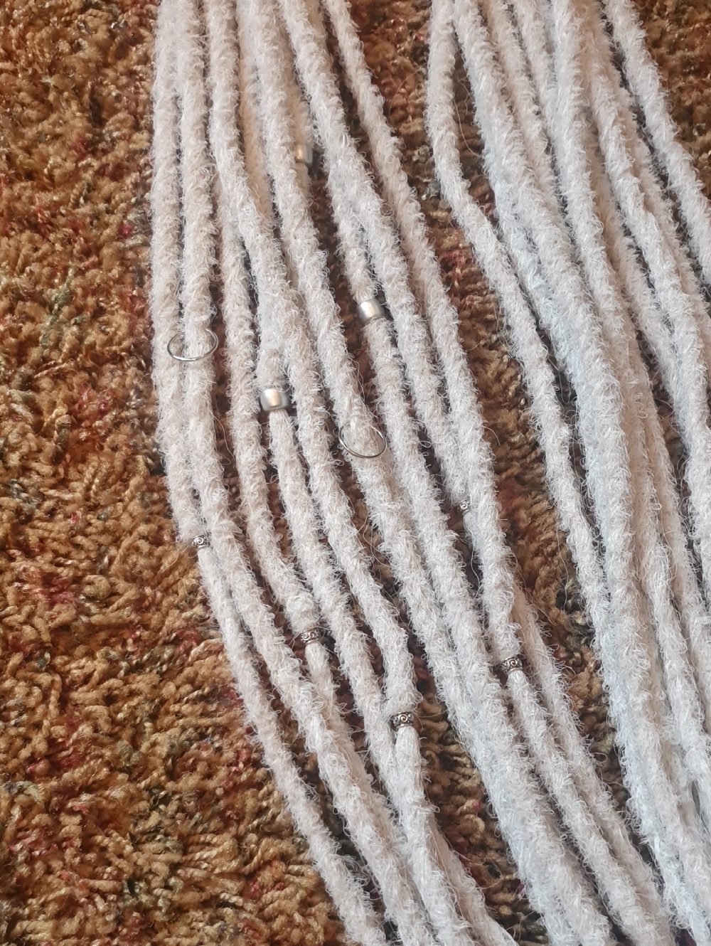 White Synthetic Double Ended 22" Dreadlocks Locs Dreads - Picture 2 of 4
